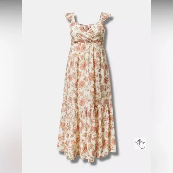Torrid spring Floral Maxi ruffle sleeve surplice Dress NWT - Picture 2 of 4